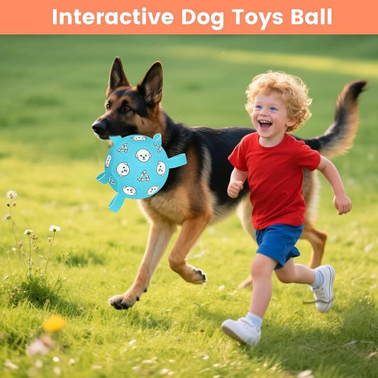 Dog Toy Soccer Ball with Grab Tabs, Durable Dog Soccer Ball, Dog Birthday Toys for Medium & Large Dogs, 8 Inch