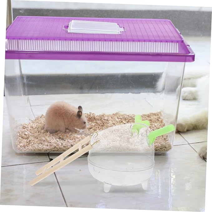 Totority Hamster Bath House Sand Dual-Function Litter Box and Grooming Station for Hamsters Gerbils and Chinchillas Complete Bathing Kit Ladder