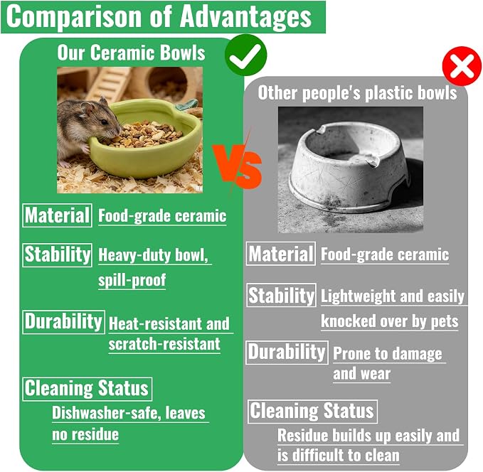 Small Ceramic Guinea Pig Food Bowl Cute Hamsters Food and Water Bowl Ferret Rat Chinchilla Rabbit Feeding Dish Young Animal Feeder (Green)