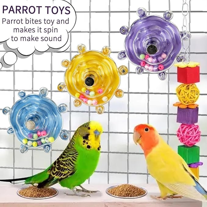 Budgie Toys, Parakeet Training Toy, Interactive Bird Educational Toy for Small Birds, Cockatiel Toys, Fun Parakeet Toys, Lovebird Toys, Quaker Parrot Toys, Bird Toys for Conures (Red)