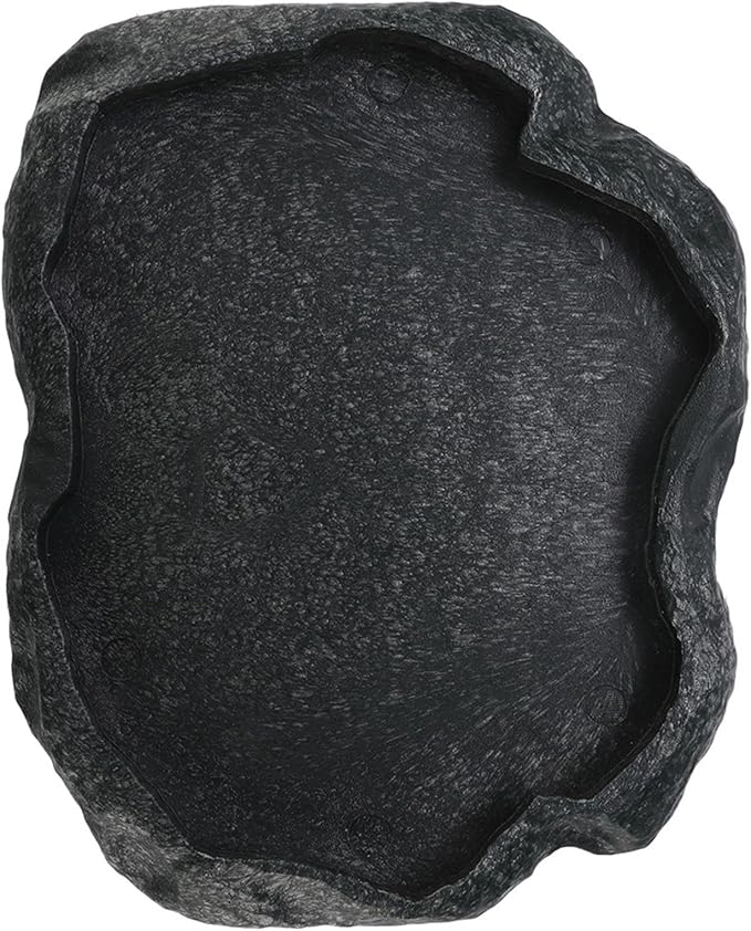 Resin Rock Reptile Food and Water Bowl, Terrarium Dish for Bearded Dragon, Leopard Gecko, Lizard, Tortoise Feeder Accessories