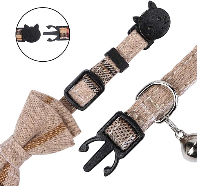 Faleela Breakaway Cat Collar with Bells - 2 Pack Cat Collar with Bells, Cat Collars with Bandana, Accessories for Pet Collars, Adjustable for Cats and Small Dogs