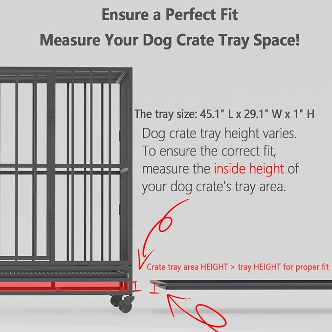 Dog Crate Tray - ChewProof Replacement Pan, Easy to Clean, Easy to Assemble,Ideal for Potty Training - Perfect for Pet Crates & Kennels (34.8" L x 21.8" W x 1" H)