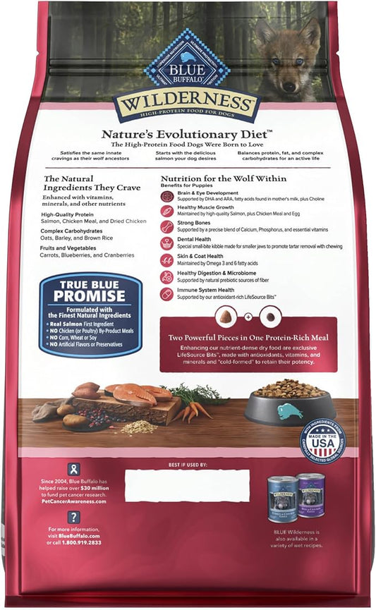 Blue Buffalo Wilderness High-Protein Natural Dry Food for Puppies, Salmon Recipe, 24-lb. Bag