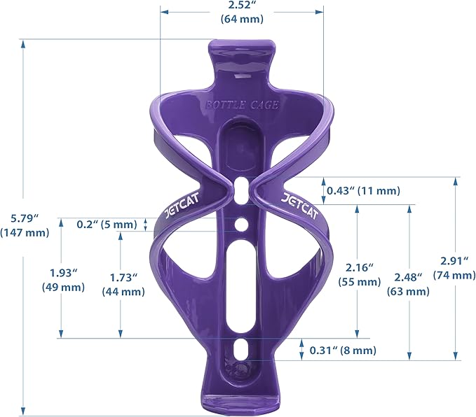 Bike Water Bottle Holder – Bike Cup Holder & Bike Water Bottle Cage for Bicycle, MTB, Mountain, Gravel, Road, eBike | Adult/Kids, Carbon Fiber Biking Accessories Purple