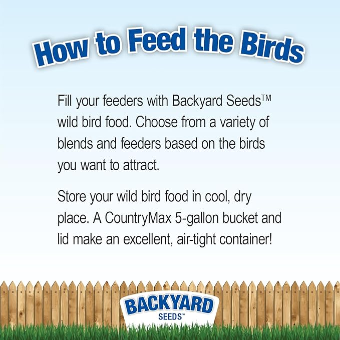 Backyard Seeds Black Oil Sunflower Seeds for Wild Birds 50lbs - Thin Shells, Premium Cardinal Food, Large Bulk Bag of Black Oil Sunflower Seeds