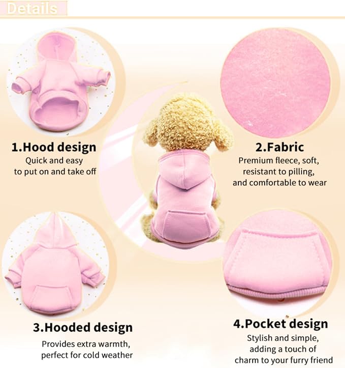 TAPBULL Dog Dresses, Fashionable Pet Dog Sweatshirt Clothes in Light Colors, Cute Cat Birthday Dress Outfit (Pink/Purple/Coffee 3-Pack), Small