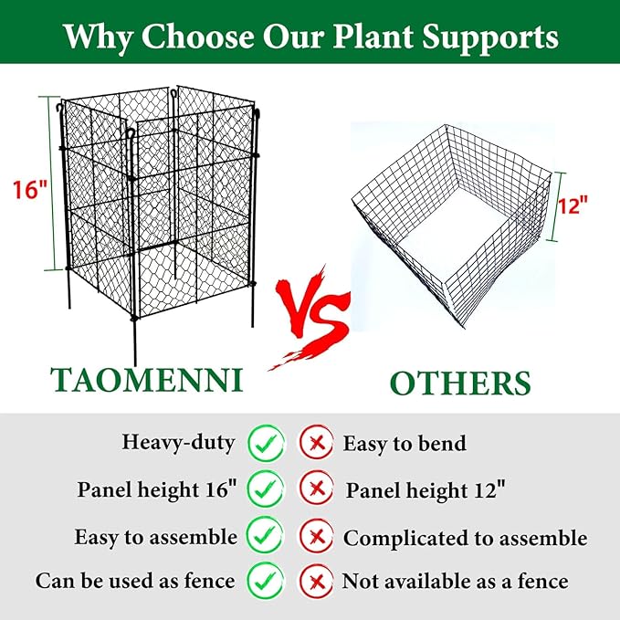 8 Pack Plant Protectors from Animals, 32Pcs DIY Plant Cages 12.6"x12.6"x16", Chicken Wire Garden Animal Barrier, Keep Rabbits & Chipmunks Out for Vegetables, Shrubs & New Plants