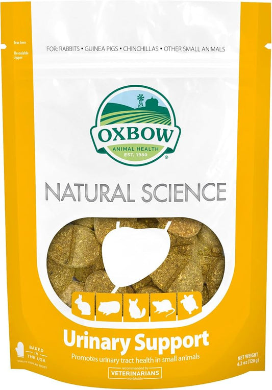 Oxbow Natural Science Urinary Support, Urinary Supplement for Rabbit & Guinea Pig, Made with Oxbow Timothy Hay, Includes Cranberry, Astragalus Root, Pumpkin Seed, Made in USA, 4.2 oz Bag
