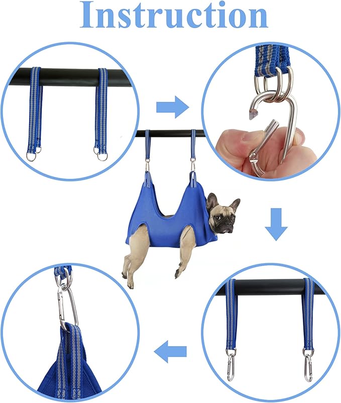 Kkiimatt Pet Dog Grooming Hammock Harness, Dog Nail Hammock, Hanging Harness Nail Trimming,Grooming Sling Holder Helper for Clipping/Cutting,Hanger Restraint Bag with Nail Trimmer.