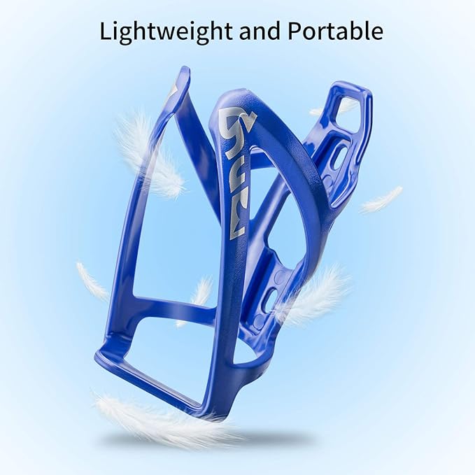 Suruid Bike Water Bottle Cage, Universal Drink Holder, Durable Ultralight Plastic Bottle Holder for Cycling, 2 Pack - Blue