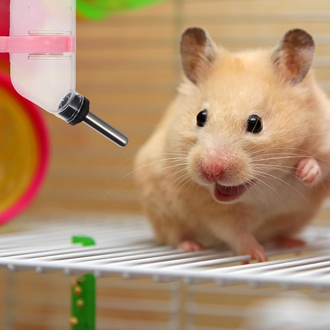 balacoo Automatic Water Feeder for Small Pets - Leak-Proof Hamster Drinking Fountain and Water Bottle 2.8Oz Portable Dispenser for Rabbits Gerbils Chinchillas