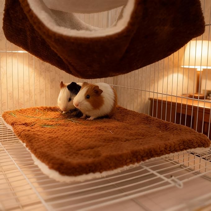 Plush Ferret Bed - Cave Tunnel Hammock Mat, Warm Small Animal Sleeping Nest | for Hamster Sugar Glider Ferret Resting Hiding Playing Climbing Indoor Winter