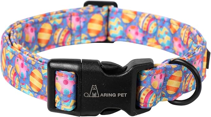 ARING PET Easter Dog Collar, Cute Purple Eggs Pet Collars with Quick Release Buckle for Puppy Small Medium Large Boy Girl Dogs-XS