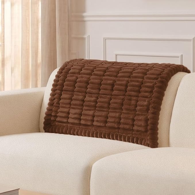 Smiry Couch Cover for Dogs, Non Slip Washable Sofa Protector for Pets, Soft Furniture Cover for Pet, Stylish Sofa Covers, Cozy Protect Against Fur, Dirt & Everyday Messes (Brown, 35.4" x 35.4")