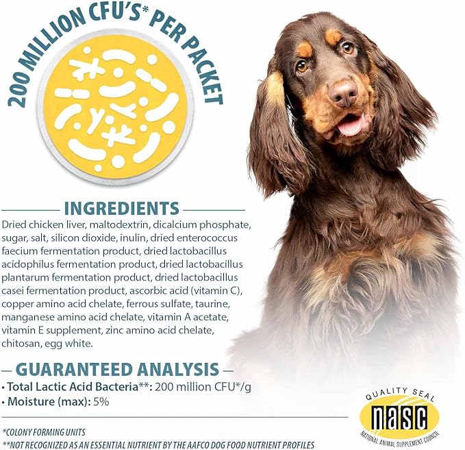 Pet's Choice Gut Instincts Probiotic Supplement Powder Packets for Dogs, 30 ct, Veterinary Formulated Dog Probiotics with Vitamins for Gut Health, Digestive Balance, Diarrhea Support, Chicken Flavor