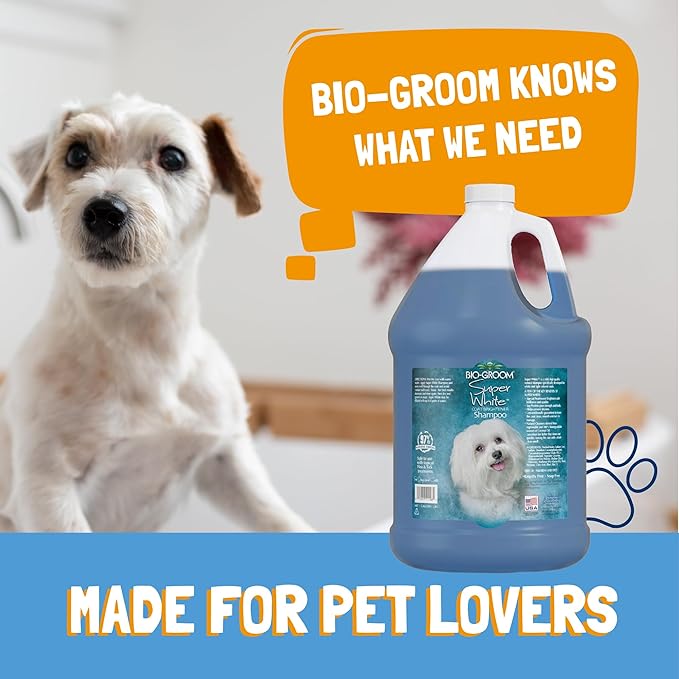 Bio-Groom Super Whitening Dog Shampoo - Whitening Pet Shampoo, Dog Bathing Supplies, Puppy Wash, Grooming Supplies, Cruelty-Free - 12 fl oz 1-Pack