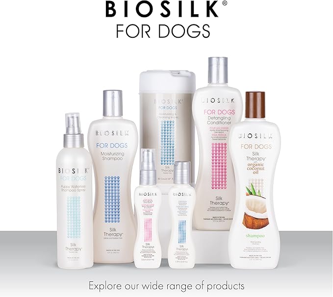 BioSilk for Dogs Puppy Tearless Shampoo, Gentle Dog Wash with Silk Proteins, Paraben and Sulfate Free Formula Helps Clean and Condition Coats for Puppies and Dogs, 12 Fl Oz