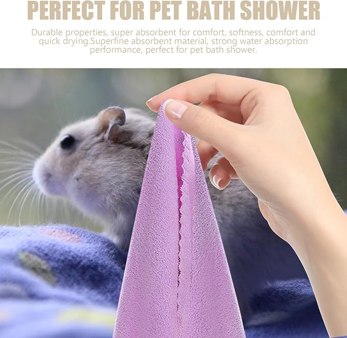6pcs Guinea Pig Bedding Pet Fleece Blankets Hamster Bed Liners Small Towel Bath Towels