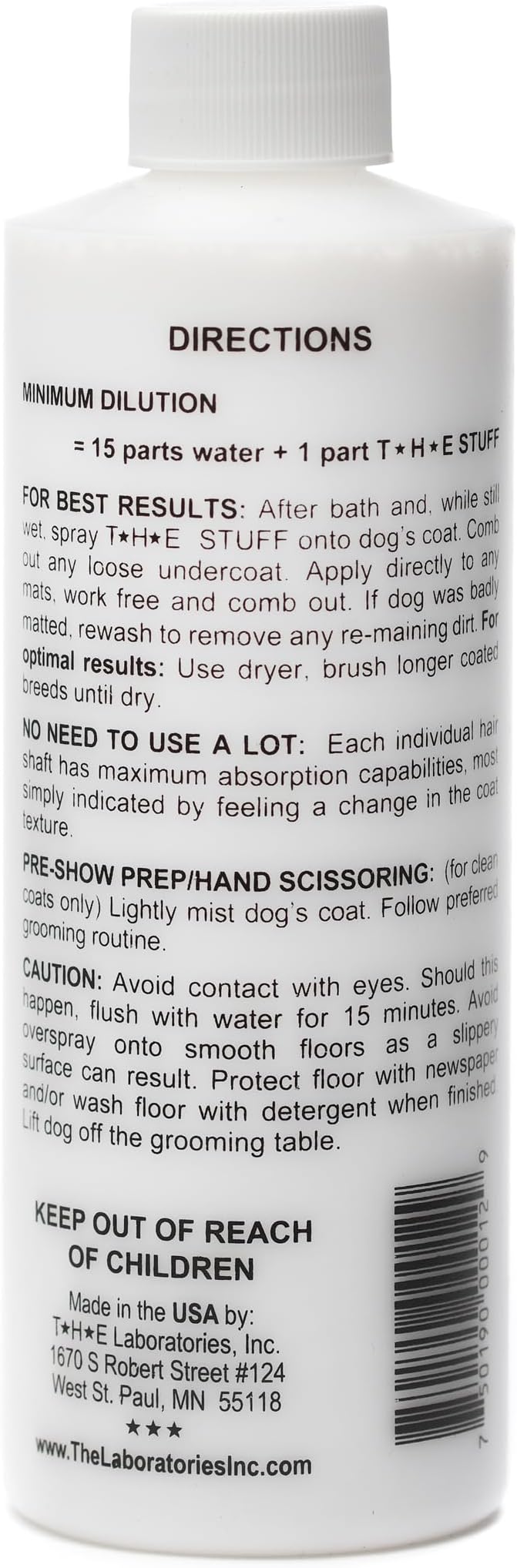 The Stuff Leave-in Dog Conditioner and Detangler Spray | 12oz Concentrate 15:1 | Perfect Solution for Managing Matted Dog Hair Dog Detangling and Dematting Spray