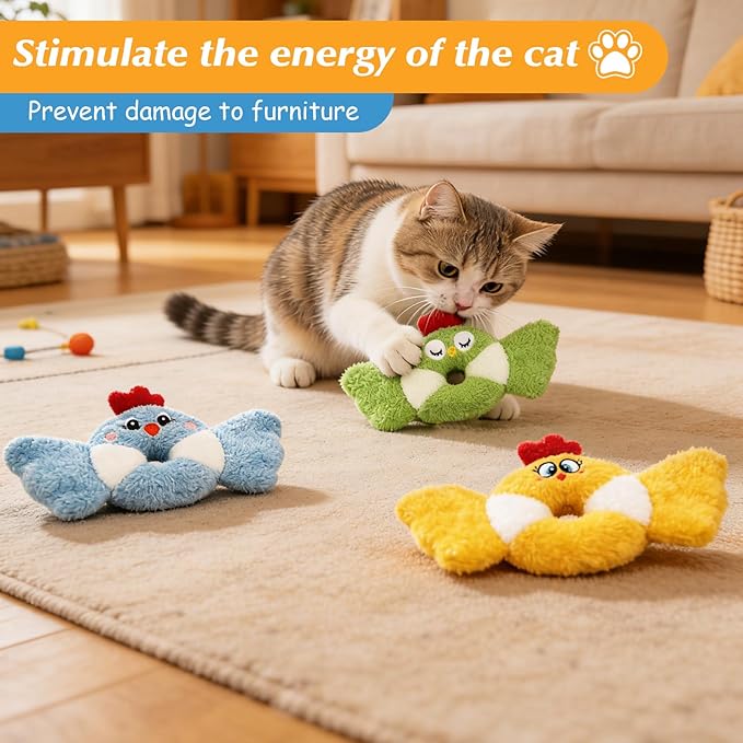 ETEKYER Bird Cat Toys for Indoor Cats with Catnip and Crinkle Sound, Interactive Kitten Toys for Indoor Kittens, Soothing Safe Chew Toy for Teething Gums, 8.6 Inches