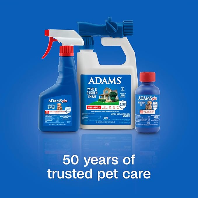 ADAMS Plus Pyrethrin Flea Dip for Dogs and Cats, Kills and Repels Fleas, Ticks, Lice, Gnats, Mosquitoes and Flies, for Dogs, Cats, Puppies, & Kittens, 4 Fl oz (Pack of 2)