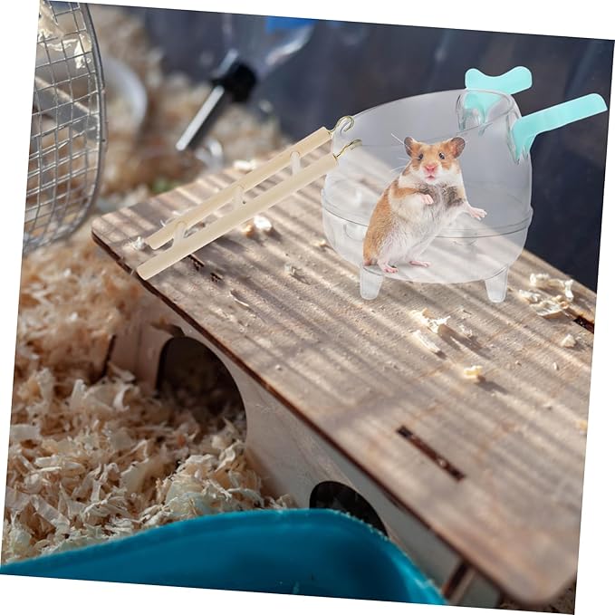 Totority Hamster Sand Bath Tub Litter Box 2-in-1 Hamster Bathroom Set Waterproof Small PET Toilet for Gerbils and Chinchillas Includes Bath Sand and Scoop Accessories