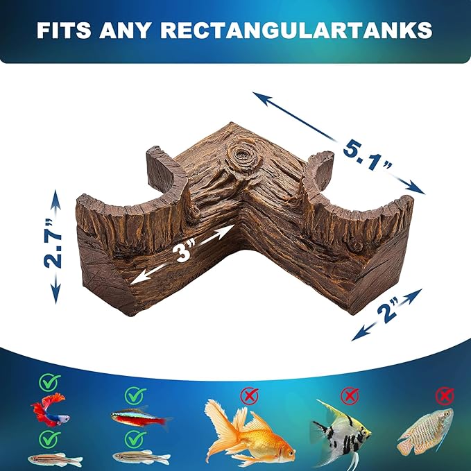 Fish Tank Decorations Aquarium Cave, Aquarium Decor Fish Hideout for Cory Catfish Betta Pleco Shrimp, Fish Tank Accessories & Betta Fish Tank Accessories, Natural Fish Tank Decor for Aquascape