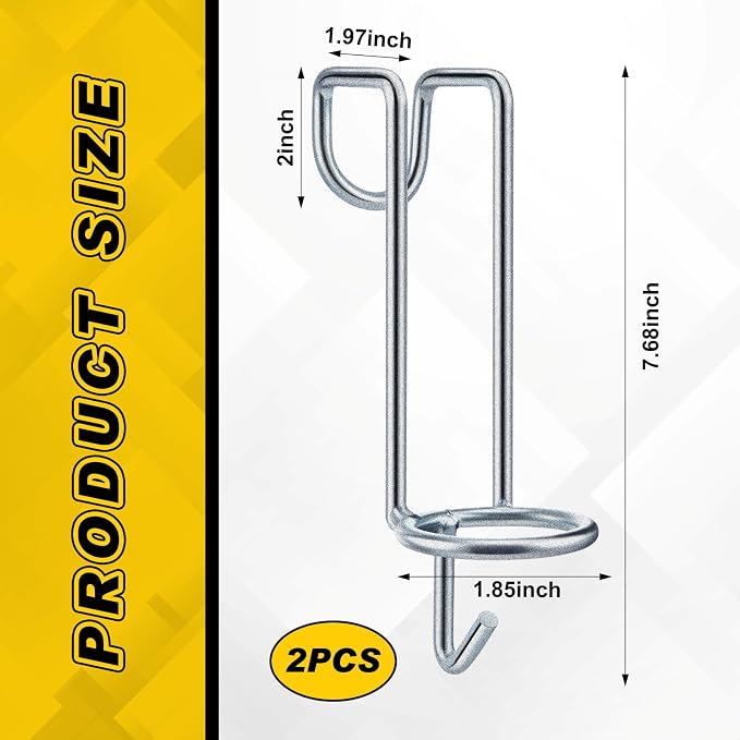 Hicarer 2 Pack Horse Feed Bucket Hooks Tack Hook for Horses Metal Equestrian Water Bucket Holder Hanger Removable No Drill Stall/Stable Feed Barn Farmhouse Supplies Livestock Accessories (Silver)