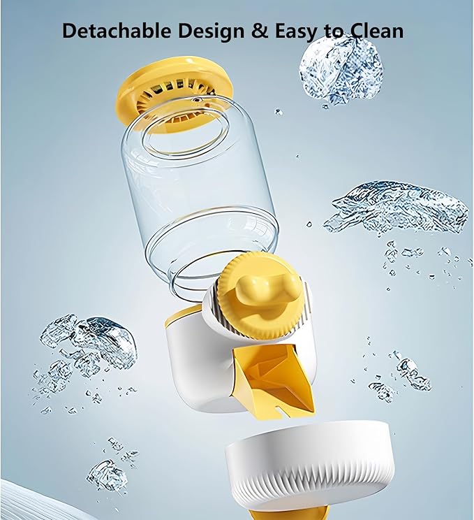 GPY Automatic Hanging Gravity Siphon Water Dispenser, 30oz Large Capacity Rabbit Water Bottle Guinea Pig Bunny Water Dispensers Small Animal Water Bottle（Water Dispenser only, Yellow