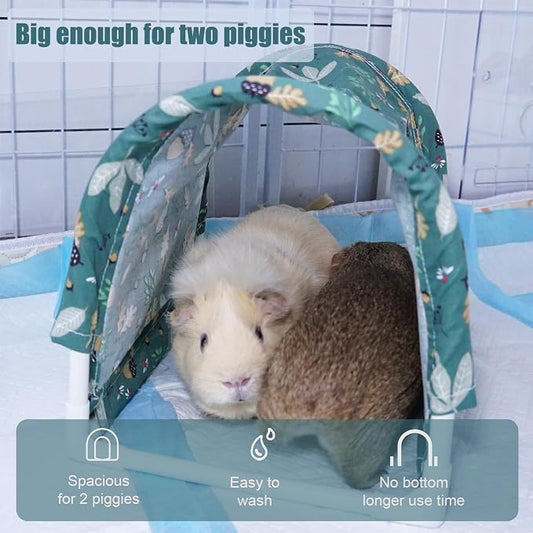 Guinea Pig Hideout Tunnel, Washable Large Fleece Guinea Pigs Toys for Small Animal Habitat, Sturdy Anti-Chew Guinea Pig’s Hides for Bunny, Chinchilla (8.2×8.6 inch)