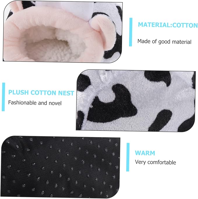 UKCOCO Plush Bunny Plush Cow Stuffed Hedgehog Guinea Pig Habitat Cow Hamster Hideout Rabbit Bed House Small Pet House Guinea Pig House Rat House Decor Warm Bed Cotton Nest Sleeping Nest