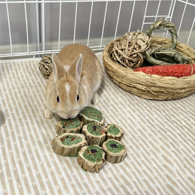 3PCS/10.5OZ Rabbit Chew Toys Guinea Pig Treats Natural Papaya Wood Chew Sticks for Teeth Bunny Guinea Pig Hamster Chinchilla (10.5oz (A))