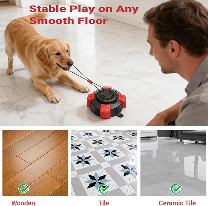 Upgraded Strong Suction Cup Dog Toy for Aggressive Chewers, 2.68" Bite Resistant Interactive Tug of War Dog Toy, Durable Rope Chew Ball for Medium Large Dogs, Anxiety Relief & Energy Release
