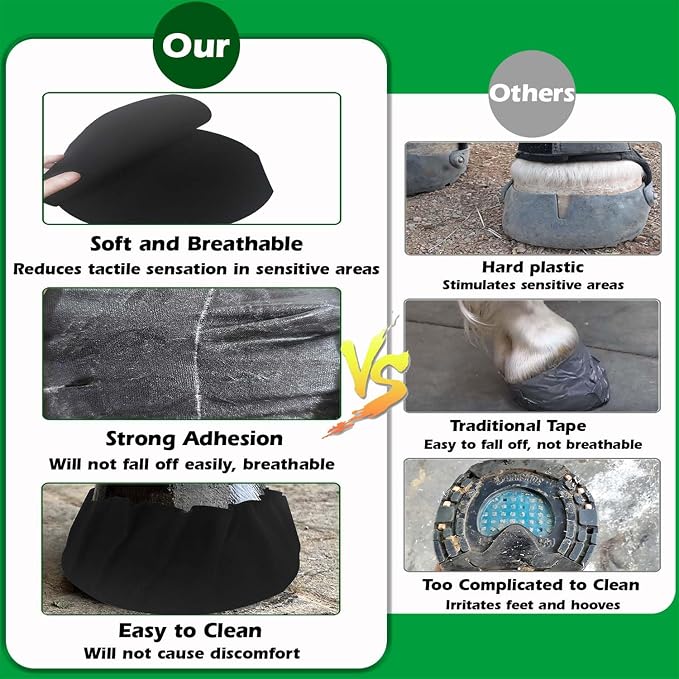 24 Pack Horse Hoof Tape Cotton Strong Sticky Horse Hoof Wraps Simple, Breathable Hoof Packing for Hoof Wound Management and Laminitis Abscess Relief Additional Protection for Horse Hoove
