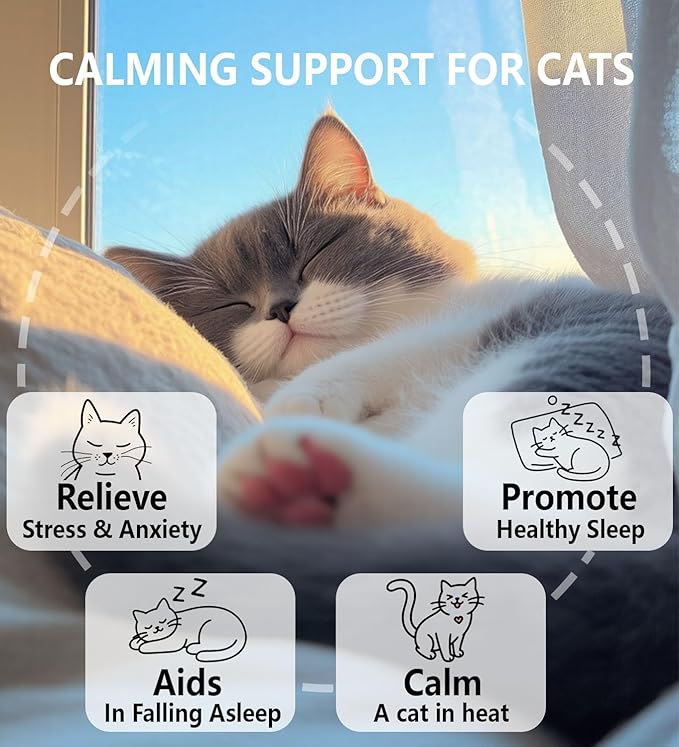 Calming Drops for Cats, Helps to Manage Stress & Anxiety, with Pheromones that May Help Curb Destructive Behavior & Separation Anxiety, Health Supplement for Cats, Sedative-Free, 2 floz