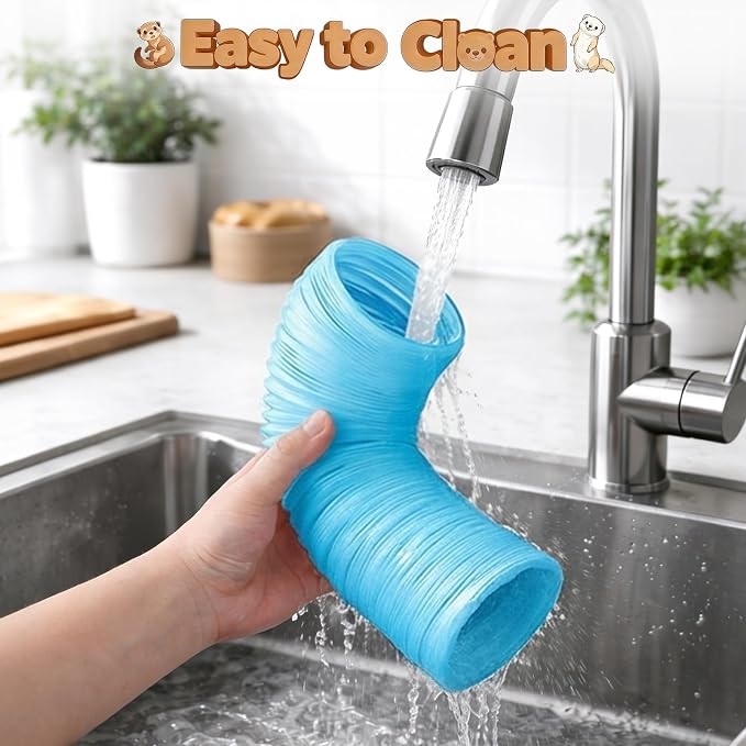 Mity rain Ferret Toys with 3 Balls Inclueded | Collapsible Tunnel Tube Accessories for Ferrets, Guinea Pigs, Hamsters, Expandable Interactive Toys Supplies for Small Pets