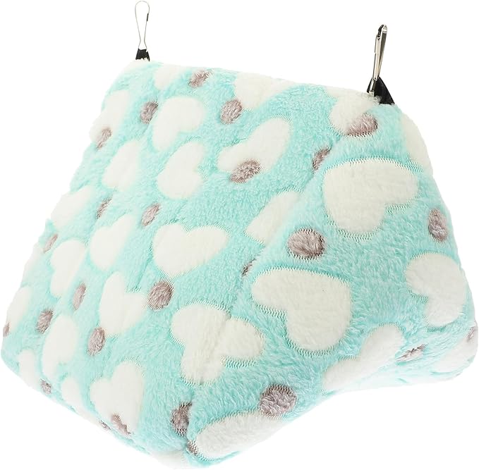 Cabilock Small Animal Warm Cotton Nest Bed, Comfortable Resting Place for Hamsters and Squirrels, 22x21cm Blue Sleeping House for Winter