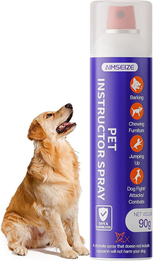 AIMSEIZE Dog Behavior Training Spray: 90ml Large Capacity Hissing Dog Corrector to Stop Barking and Jumping, Citronella Scented Pet Deterrent for Dogs, Safe and Humane Training Tool