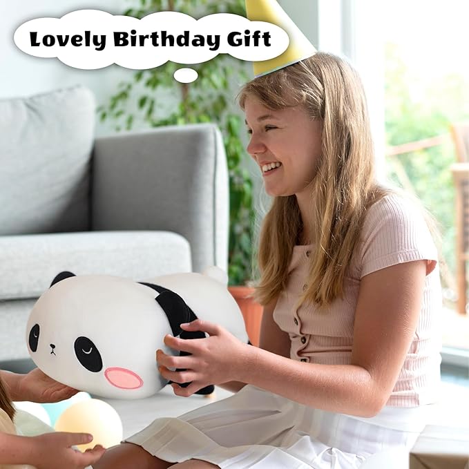 Finebee Weighted Panda Stuffed Animals, Cute Weighted Panda Plush, Soft Stuffed Weighted Plushie Pillow Gifts for Kids & Adults (23.6" 3.1Lbs)