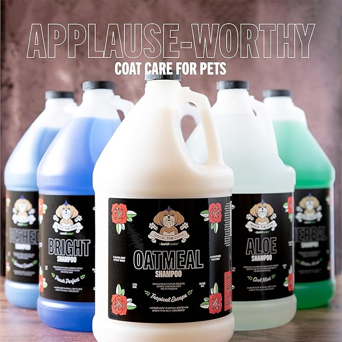 Bark2Basics Rock the Dog Aromatic Pet Shampoo, 1 Gallon - Lavender and Chamomile Infused to Calm and Invigorate the Skin and Senses, Concentrated, Professional Grade