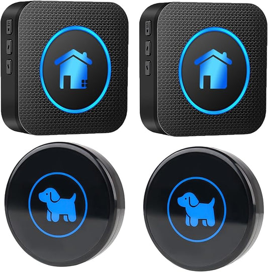 Dog Door Bell 2026 Enhanced Touch, Wireless Doggie Doorbell for Potty Training to Go Outside, IP65 Waterproof, 1000ft Range, 55 Melodies, 5 Modes & Adjustable Volume, 2 Receivers+2Buttons