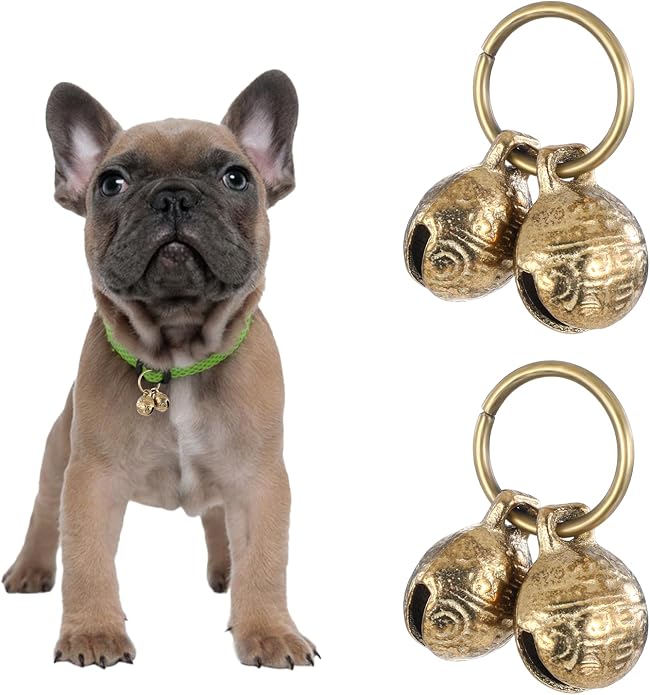 Styquenzer Copper Bell for Dog Collar, 4 PCS Brass Dog Bells Extra Loud Collar Bell for Pet Tracking Anti Lost Training Pets Pendant Accessories Anti Theft Bells for Little Dogs & Cats