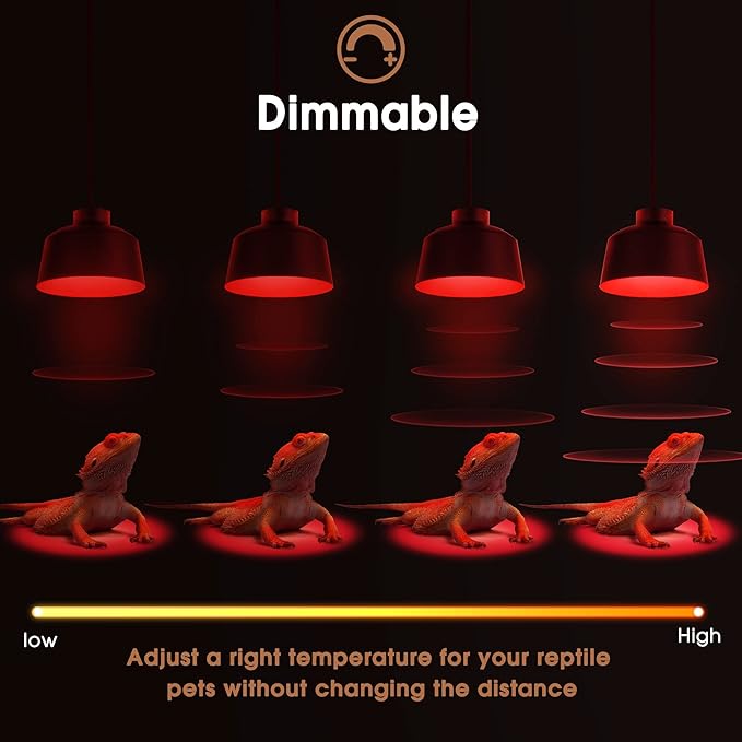 Briignite Reptile Heat Lamp Red, 50W G9 Heat Bulb & Dome Reptile Light Fixture, Aluminum Reflector, Dimmable Heat Lamp for Chicken, Turtle, Snake, Gecko, Lizard, 2 Pack