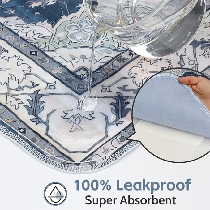Washable Pee Pads for Dogs 2 Pack Reusable Puppy Training Pads 48"x32" Super Absorbent Waterproof Dog Training Pads, Non-Slip Potty Pads Whelping Pads Litter Mat Pet Supplies - Navy/Mix