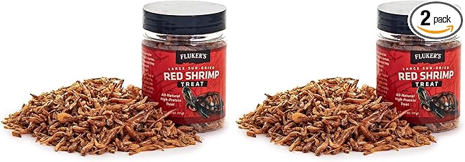 Fluker's All Natural Large Sun-Dried Red Shrimp, High Protein Treats, Aquatic Turtle Food, Great for Aquatic Frogs, Tegus, Monitors, and Tropical Fish, 6 oz (Pack of 2)