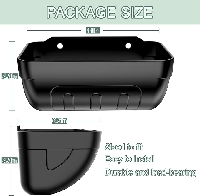 Goat Feeders Hanging, Chicken Waterer Feeder Trough for Poultry Livestock (6 * 3.5 Quart Black)