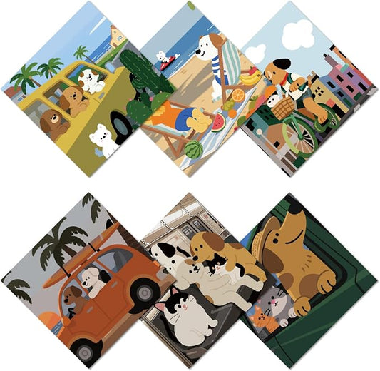 CREATCABIN 6Pcs Dog Glasses Cleaning Cloth Microfiber Cleaning Cloths Reusable Thicken Soft Multicolor Eyeglasses Cleaner Wipes Washable for Eyeglasses Camera Lens Laptops Screens Cell 6 x 6 Inch