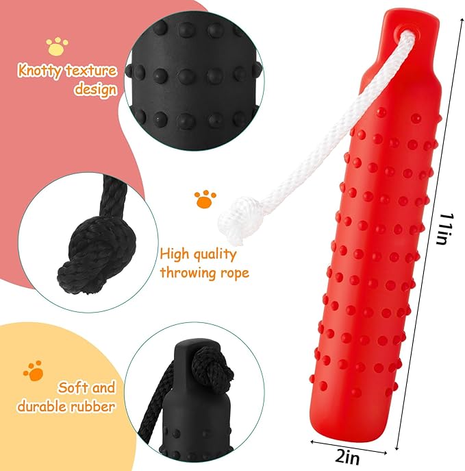 Blueweenly 4 Pcs Dog Bumper Toy for Water Retrieving Plastic Puppy Training Dummy Dog Float Toy Lightweight for Float on The Water Pool Outdoor Training Hunting Fetching (Red and Orange)