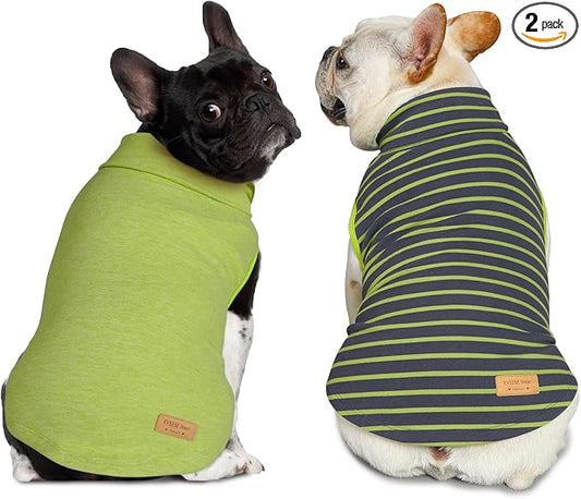 KYEESE 2Pack Dog Sweater Stretchy Dogs Clothes Soft Pets Clothes Warm Pet Coats Dog Sweaters for Small Dogs Male Turtleneck Small Pet Sweaters Pullover Pets Sweatshirt